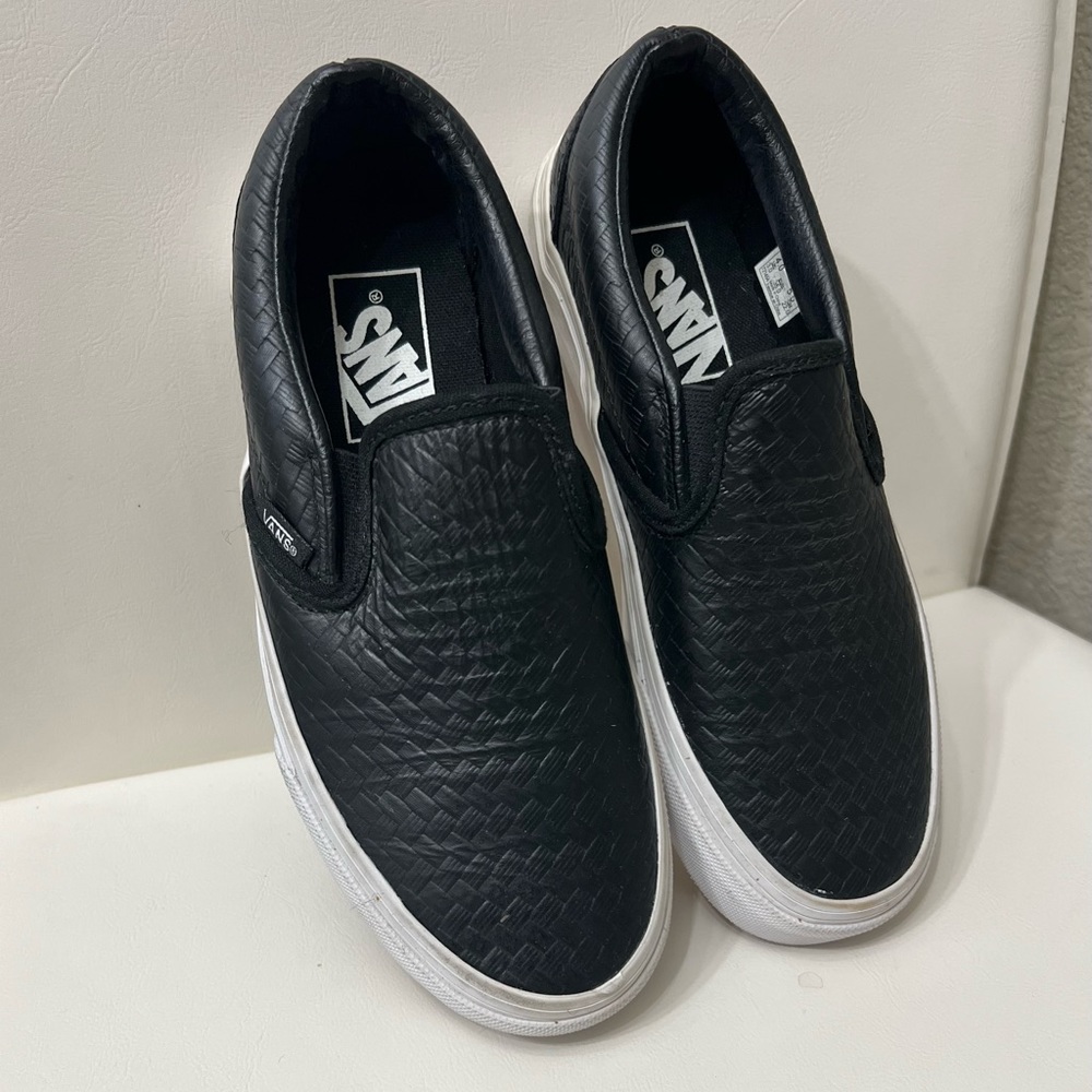 (Size 5.5) Black Italian Weave Slip-Ons, by VANS - Picture 2 of 6